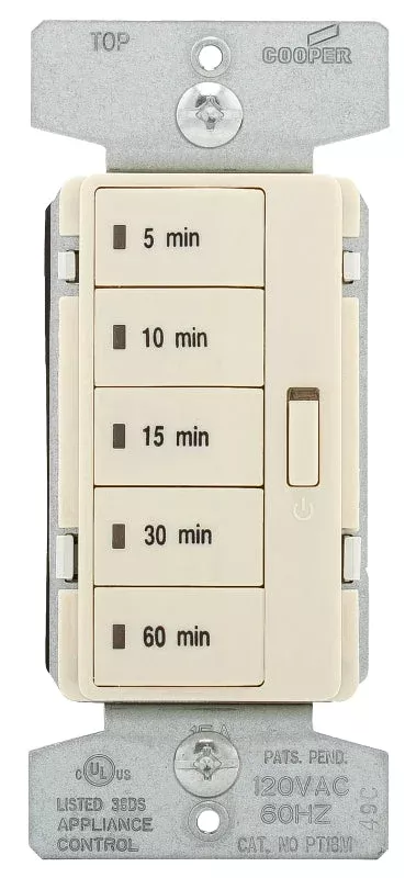 Eaton Wiring Devices PT18M-LA-K Programmable Minute Timer, 15 A, 120 V