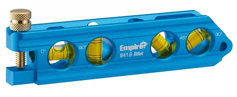 Empire 841.6 Billet Torpedo Level, 6 in L, 4-Vial, Magnetic, Aluminum,
