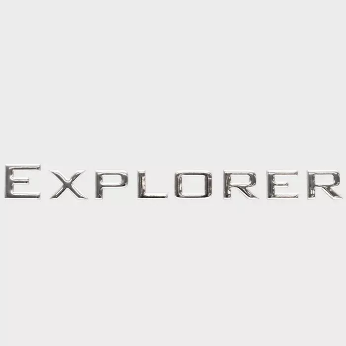 Explorer Pontoon Boat Dash Raised Decal 7-37601A | Silver Emblem Sticker