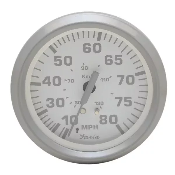 Faria Boat Speedometer Gauge SE9484B | Nantucket 3 1/4 Inch Gray White