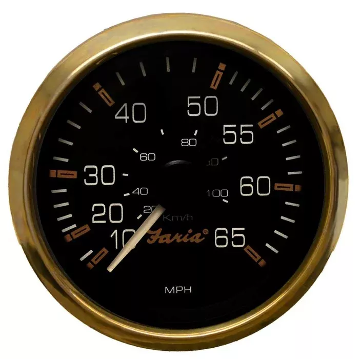Faria Boat Speedometer Gauge SE9568A | Regal Gold 3 1/4 Inch Black