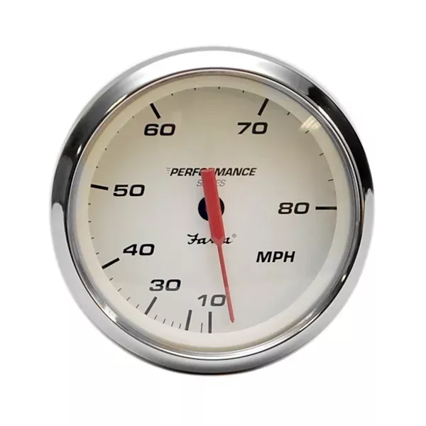 Faria Boat Speedometer SE9377A | Performance 3 1/4 Inch Silver White