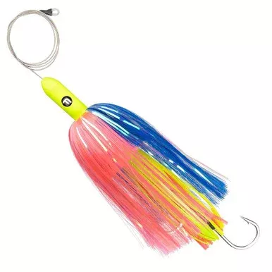 Fathom Offshore Pre-Rigged Torpedo Lantern – 14in Chartreuse Head|Pink/Blue Hair