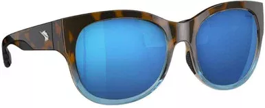 Fin-Nor Capitana Sunglasses – Amber Tort/Blue Fade Frame/Blue Mirror Poly Lens