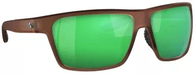 Fin-Nor Circle Hook Sunglasses – Frosted Matte Brown Frame/Green Mirror Poly Lens