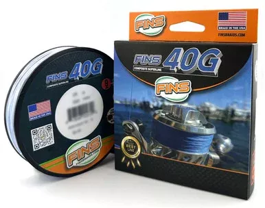 FINS 40G Braided Fishing Line 85lb 3000yd Blue