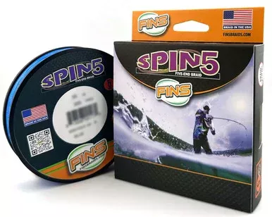 FINS Spin5 Braided Fishing Line 25lb 300yd Blue