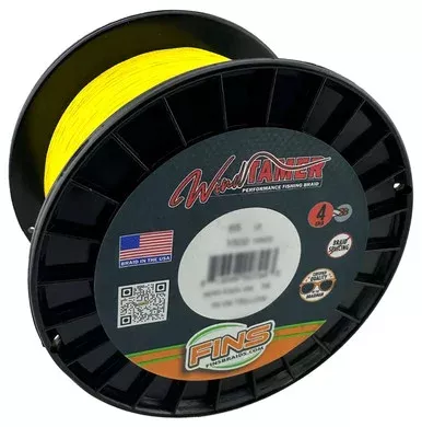 FINS Windtamer Braided Fishing Line 80lb 300yd High Visibility Yellow
