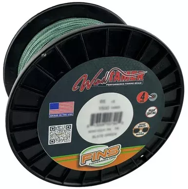 FINS Windtamer Braided Fishing Line 8lb 300yd Slate Green