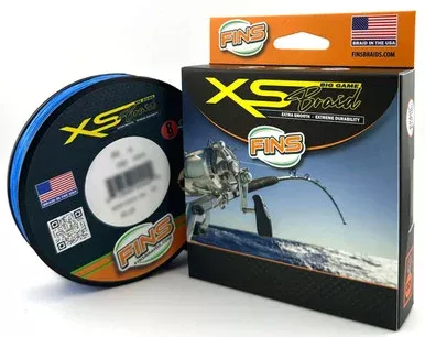 FINS XS Big Game Braided Fishing Line 60lb 500yd Blue