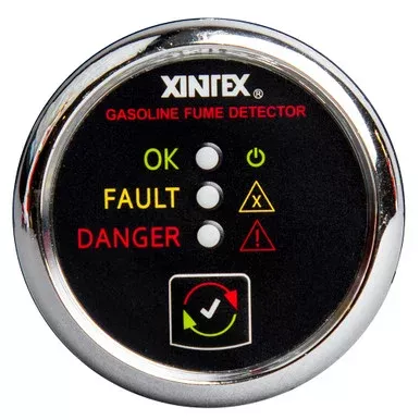 Fireboy-Xintex Gasoline Fume Detector – Chrome Bezel – 12/24V