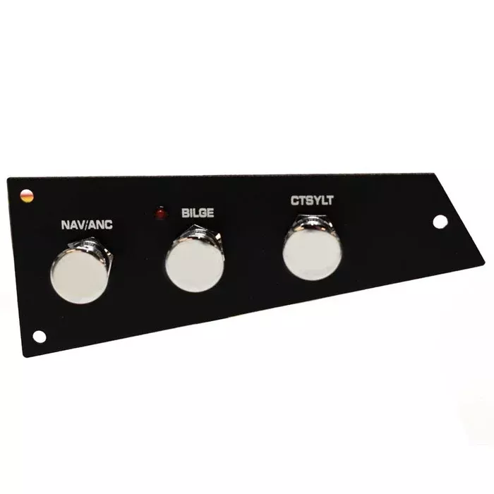 Four Winns Boat Switch Panel 025-4615 | Push Pull Black Aluminum