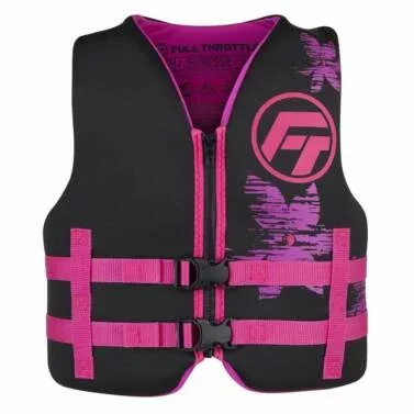 Full Throttle Rapid-Dry Youth Life Jacket Vest, Pink