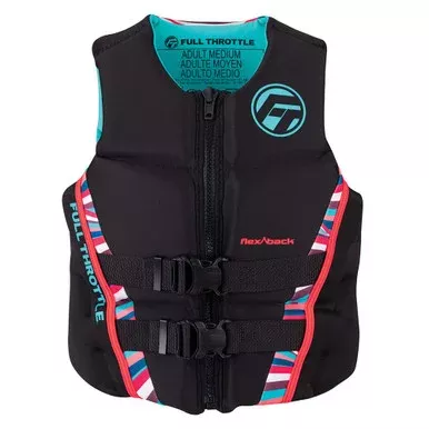 Full Throttle Women's Rapid-Dry Flex-Back Life Jacket – Women's L – Pink/Black
