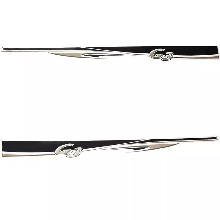 G3 Boat Graphic Decals | Black Logo Hull Stickers (Set of 2)