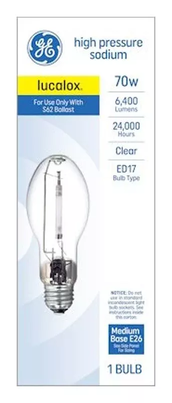 GE 30967 General-Purpose Light Bulb, 70 W, Ellipsoidal Lamp, E26 Mediu