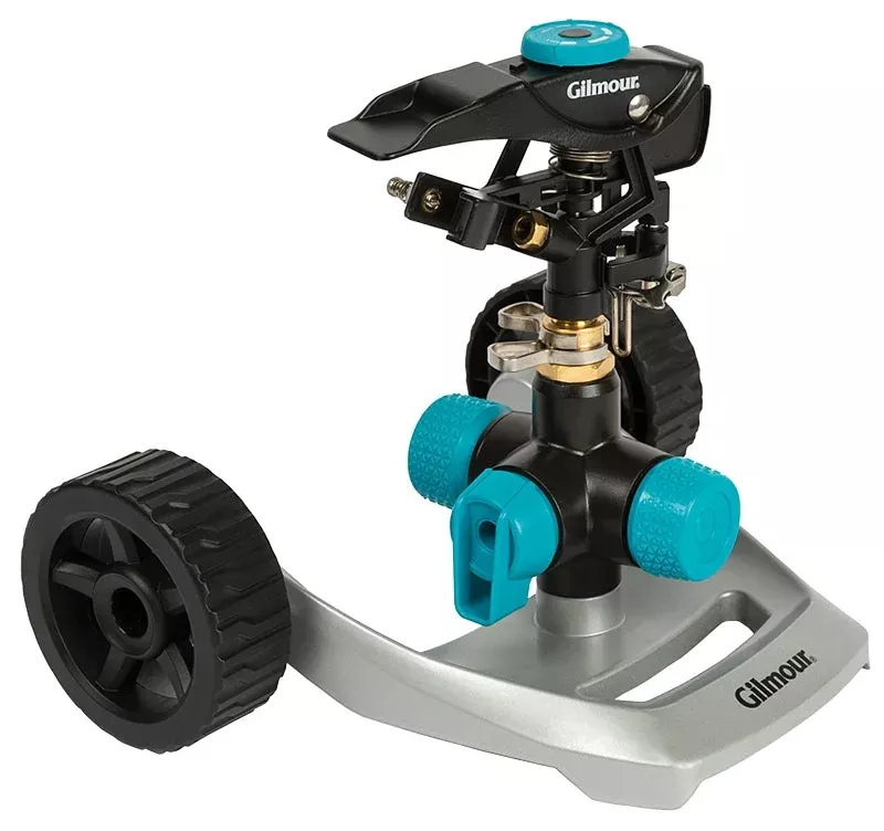 Gilmour 831673-1001 Lawn Sprinkler with Wheeled Base, 43 ft, Circular,