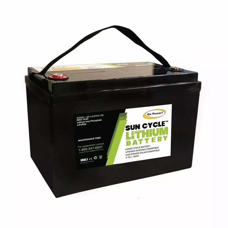 Go Power! 12V 100Ah Lithium Iron Phosphate Solar Battery (GP-LiFePO4-100)