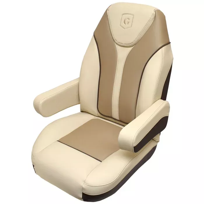 Godfrey Monaco Pontoon Boat Reclining Helm Seat 485961 | Beige / Brown