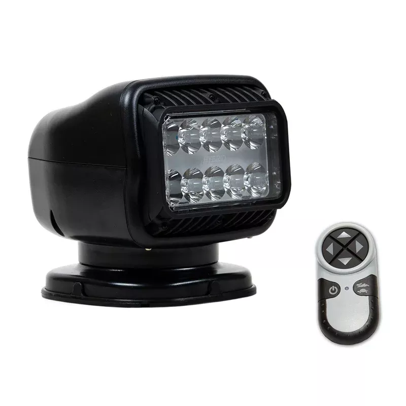Golight GT Series LED Hybrid Light Permanent Mount wHardwired Dash Mount Remote 12V Black 20218GT