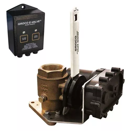 GROCO 1-1/4″ Bronze Electric Flanged Seacock – 12V [FBVE-1250 12V]
