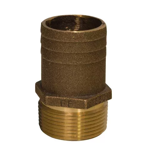 GROCO 1″ NPT x 1-1/4″ Bronze Full Flow Pipe to Hose Straight Fitting FF-1000