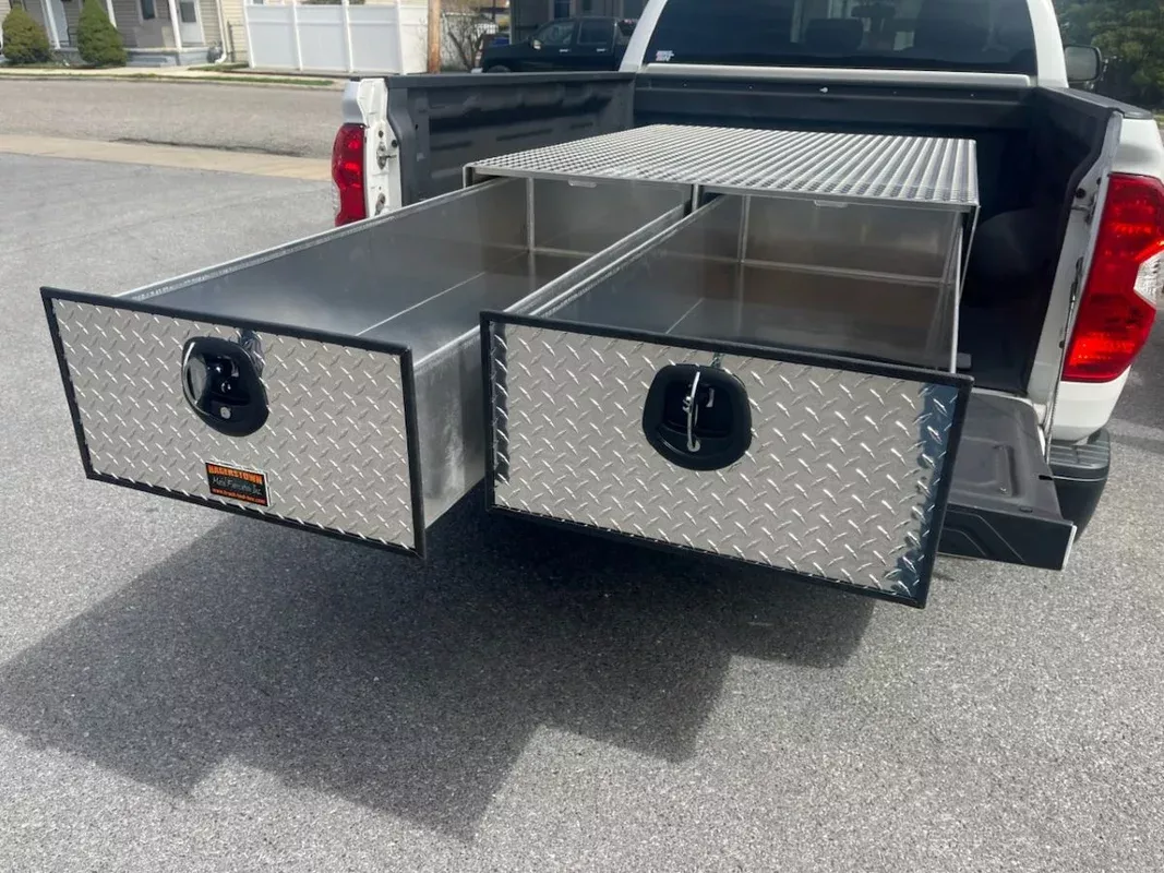 HD65 Heavy-Duty Aluminum 2-Drawer Truck Bed Tool Box – 65″ Long x 48″ Wide x 14-1/2″ High