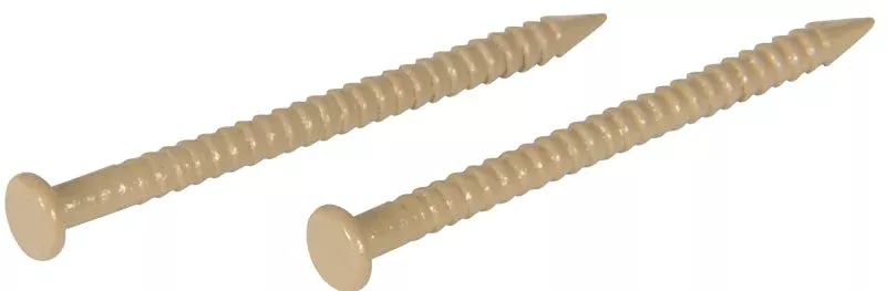 Hillman 41804 Panel Nail, 1 in L, Steel, Panel Head, Ring Shank, Tan,