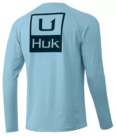Huk Huk’d Up Pursuit Long Sleeve Shirt – Ice Blue – X-Large