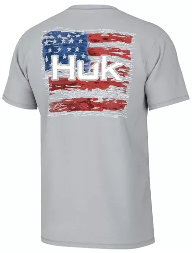 Huk KC Fly Flag T-shirt – Harbor Mist – Medium