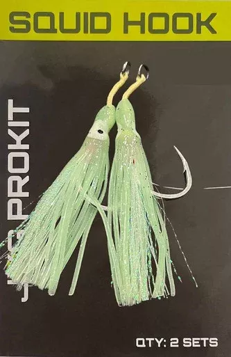 JYG PRO Fishing Single Assist Squid Hooks – 3/0 – Glow