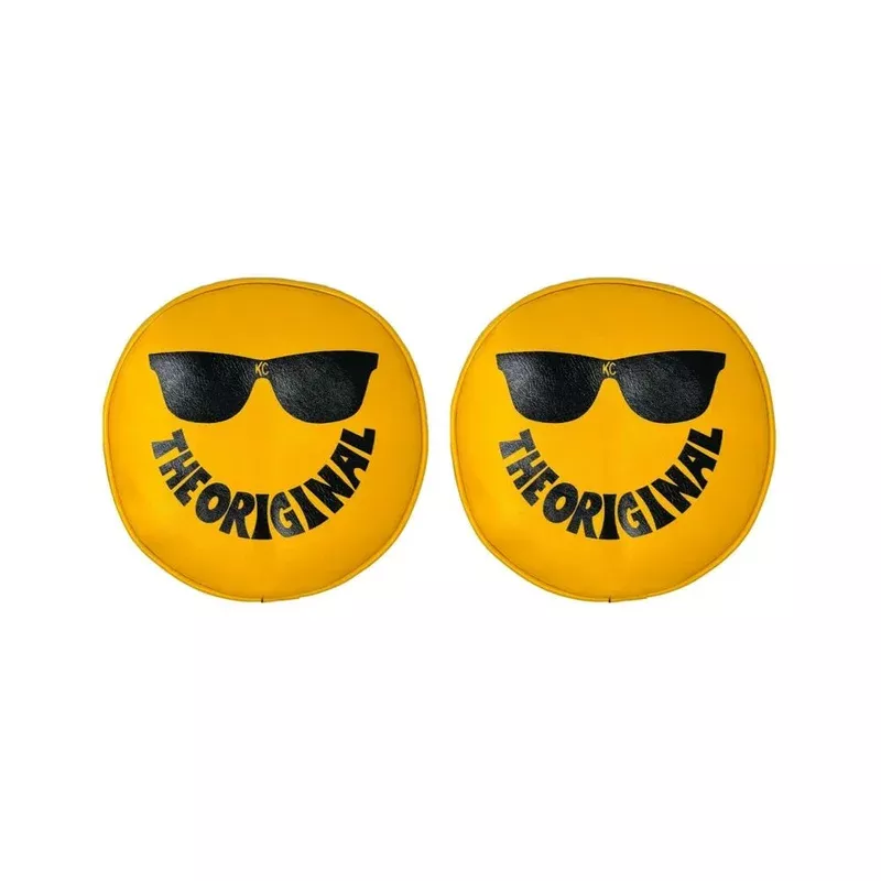 KC HiLiTES Cover Retro 8 Vinyl Yellow Smiley Sunglasses Pair (5805) (Clearance)