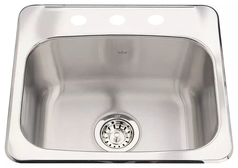 Kindred Steel Queen Series QSL1719-8-3N Bar/Prep Sink, 20 ga, 3-Deck H