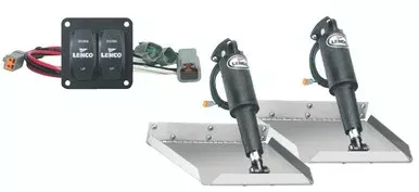 Lenco 12inx12in Standard Mount Trim Tab Kit 12v with Double Rocker Switch