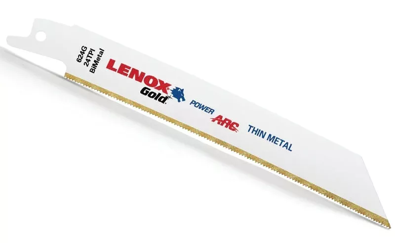 Lenox Gold 21072624GR Reciprocating Saw Blade, 3/4 in W, 6 in L, 24 TP