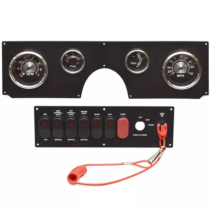 Lowe Boat Dash Gauge Switch Panels 2321096 | Black Speckle (Set of 2)