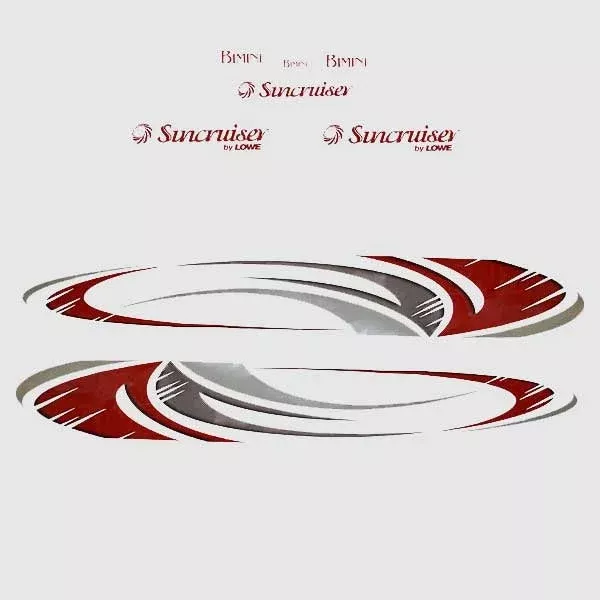 Lowe Pontoon Boat Decal 137768-01 | Suncruiser Bimini Red (Kit)