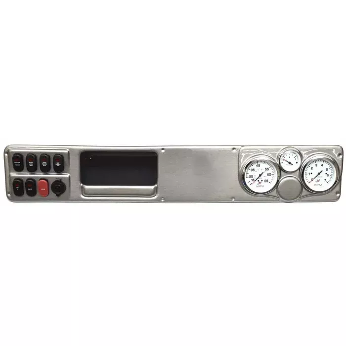 Lund Boat Dash Panel 2160114 | w/ Mercury Gauges Switches Silver