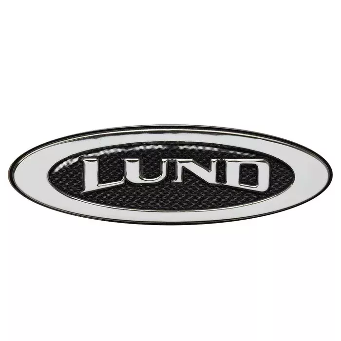 Lund Boat Raised Decal 2117935 | 4 1/2 x 1 1/2 Inch Silver Black