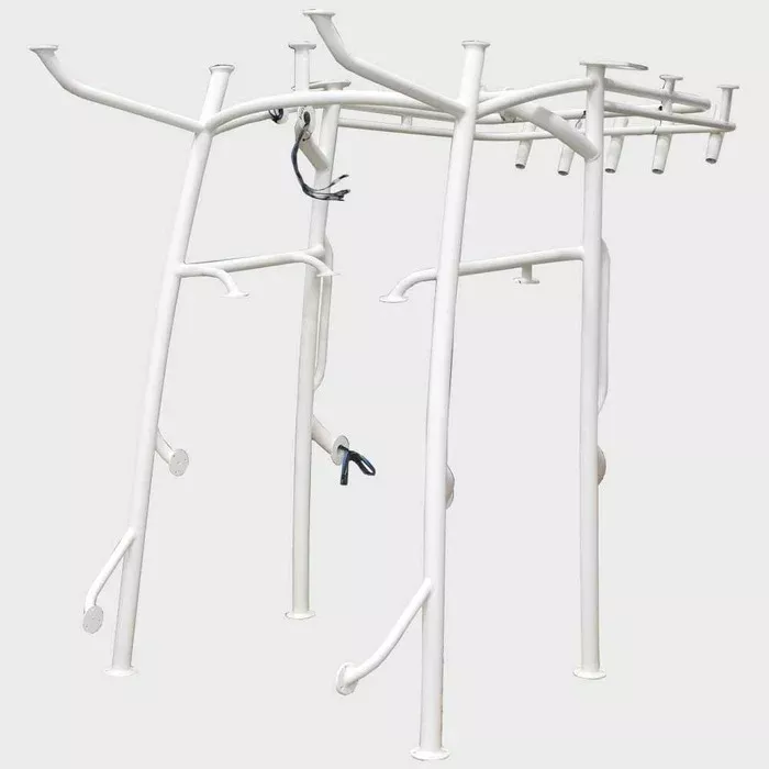 Mako Boat T-Top Tower Frame 338990 | w/ 5-Tube Holder White