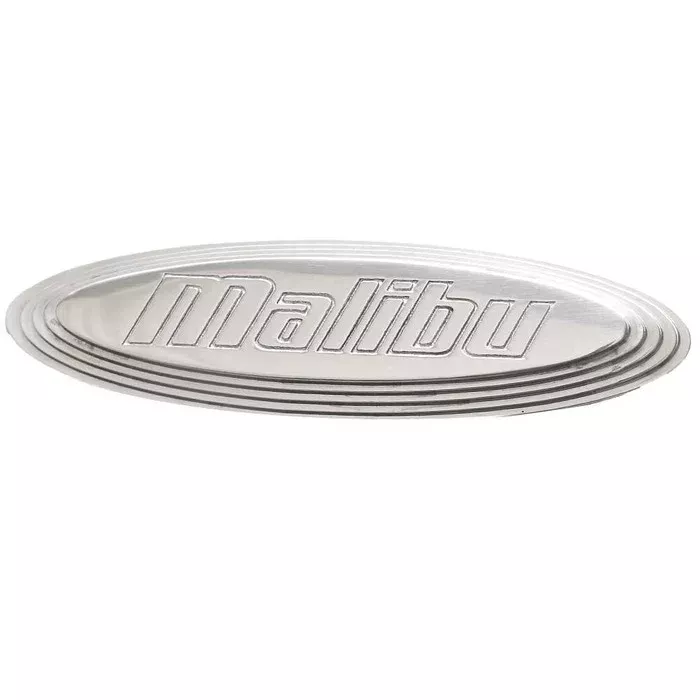 Malibu Boat Logo Emblem Plate Malibu-23A | 5 x 1 3/8 Inch Stainless