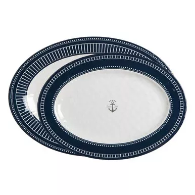 Marine Business Melamine Oval Serving Platters Set – SAILOR SOUL – Set of 2