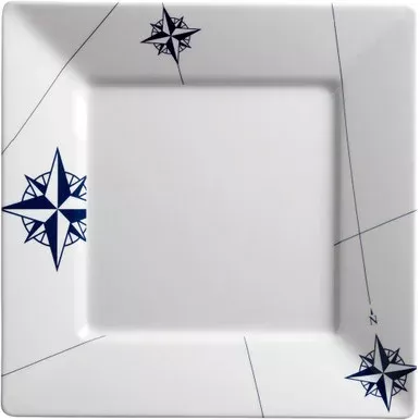 Marine Business Melamine Square, Flat Dinner Plate – NORTHWIND – 10″ x 10″ Set of 6