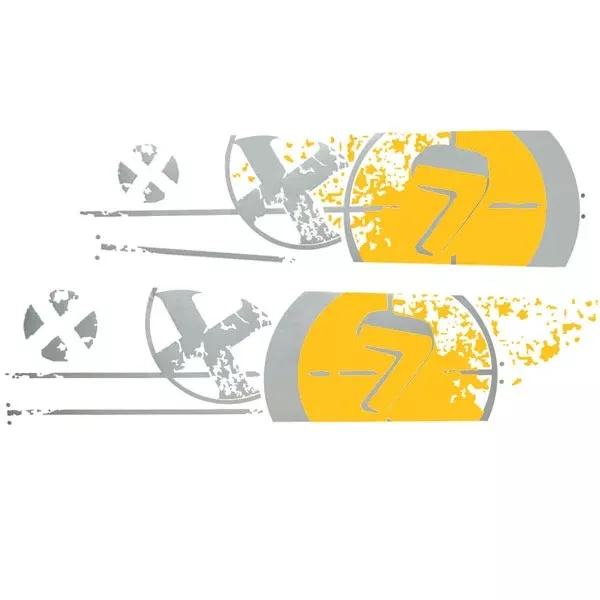 MasterCraft Boat Bullseye Decals 750225 | X7 Yellow Stickers (Set of 2)