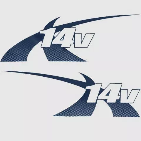 MasterCraft Boat Decals 7501529 | X14v Med Blue Stickers (Set of 2)