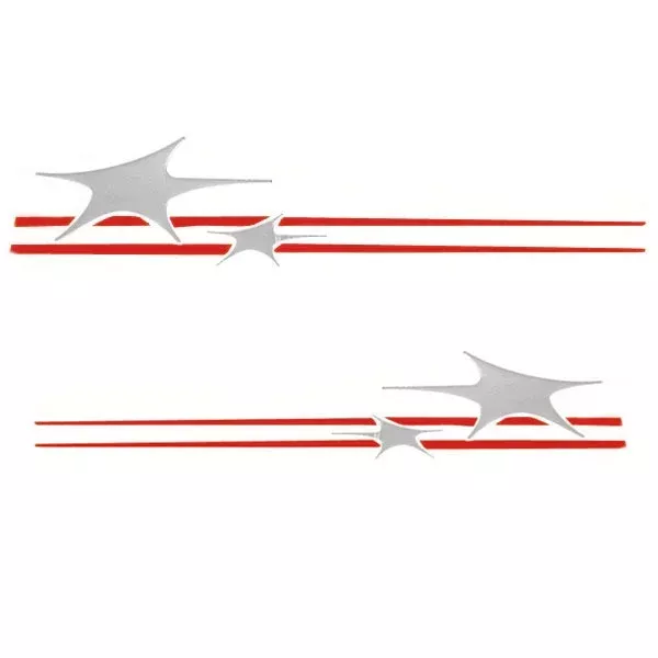 MasterCraft Boat Decals 758082 | Viper Red / Silver Raised Vinyl (Set)