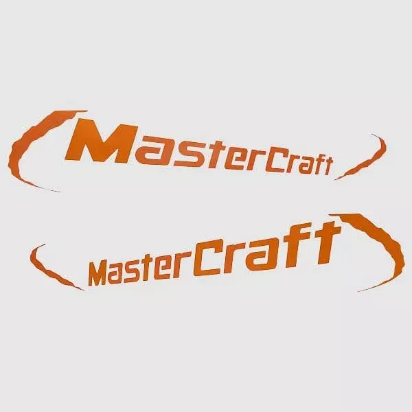MasterCraft Boat Logo Decals 750706 | Orange Stickers (Set of 2)