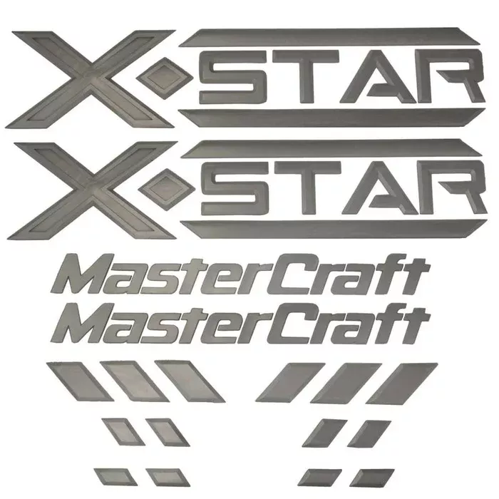 MasterCraft Boat Raised Decals 7501597 | X Star Silver (10 PC Kit)
