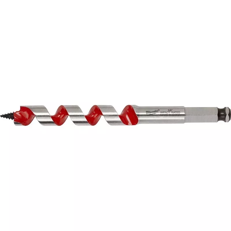 Milwaukee 48-13-0623 Ship Auger Bit, 5/8 in Dia, 6 in OAL, Wide Flute,
