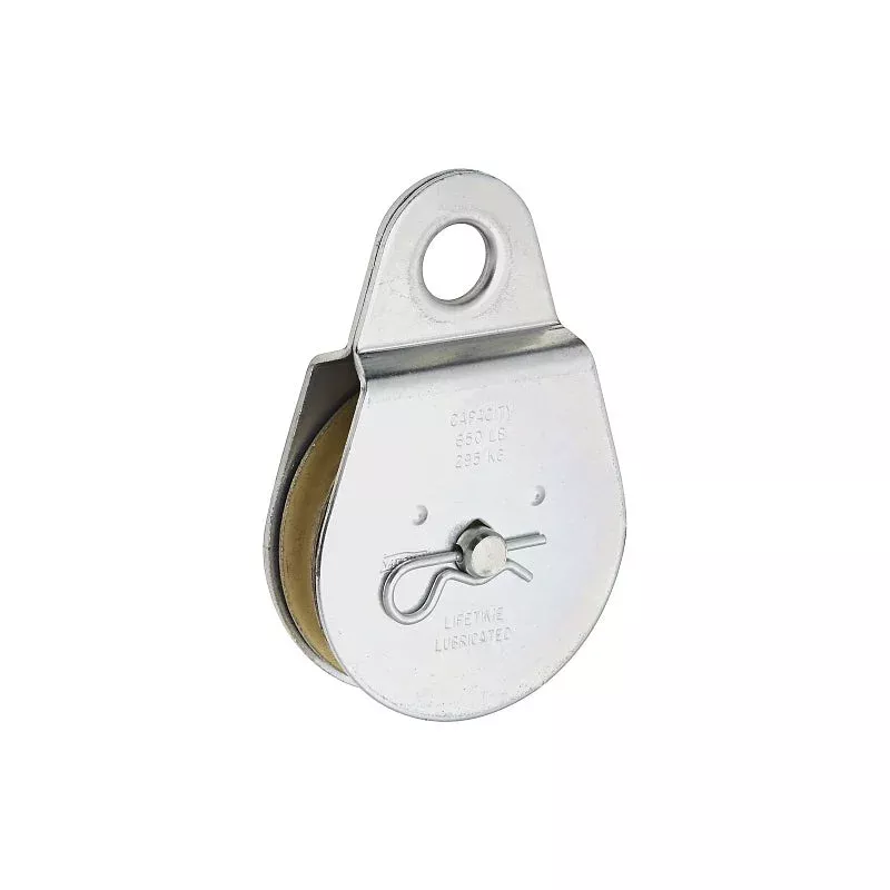 National Hardware N220-020 Pulley, Single Fixed, 0.68 in Dia Eye, 1/2